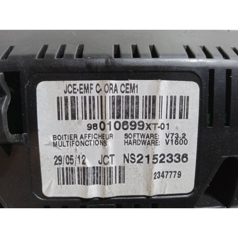 Recambio de pantalla interior reloj para citroën c3 ii (sc_) 1.4 hdi 70 (sc8hzc, sc8hr0, sc8hp4) referencia OEM IAM 98010699  