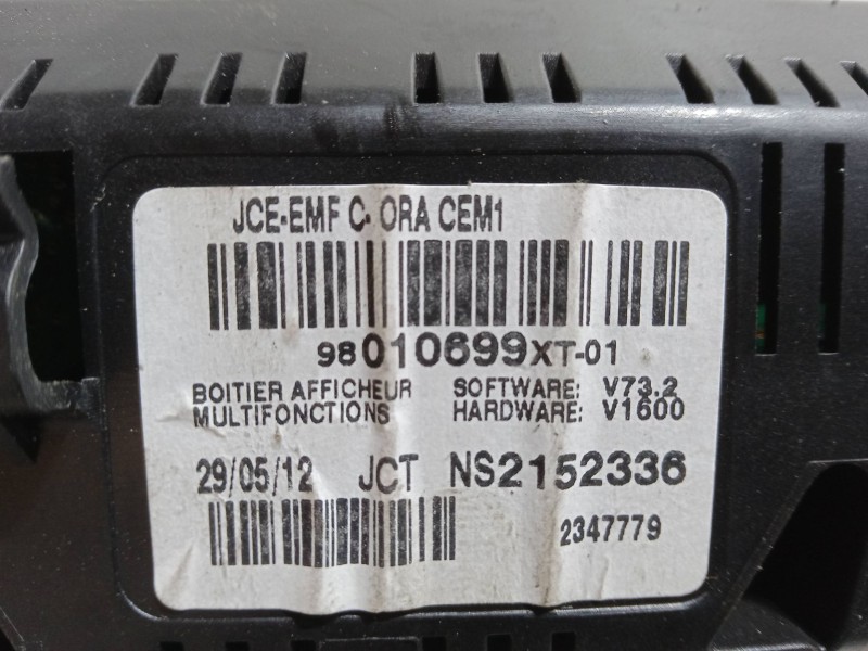 Recambio de pantalla interior reloj para citroën c3 ii (sc_) 1.4 hdi 70 (sc8hzc, sc8hr0, sc8hp4) referencia OEM IAM 98010699  