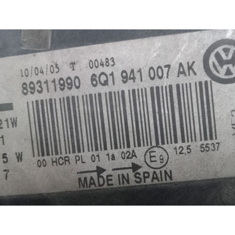Recambio de faro izquierdo para volkswagen polo iv sedán (9a4, 9a2, 9n2, 9a6) 1.4 referencia OEM IAM 6Q1941007AK   Recambio de faro izquierdo para volkswagen polo iv sedán (9a4, 9a2, 9n2, 9a6) 1.4 referencia OEM IAM 6Q1941007AK