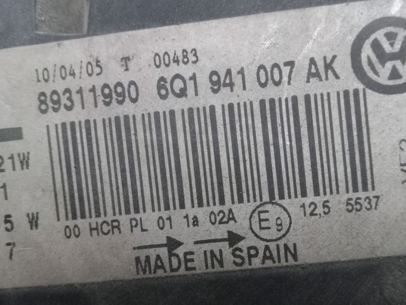 Recambio de faro izquierdo para volkswagen polo iv sedán (9a4, 9a2, 9n2, 9a6) 1.4 referencia OEM IAM 6Q1941007AK   Recambio de faro izquierdo para volkswagen polo iv sedán (9a4, 9a2, 9n2, 9a6) 1.4 referencia OEM IAM 6Q1941007AK