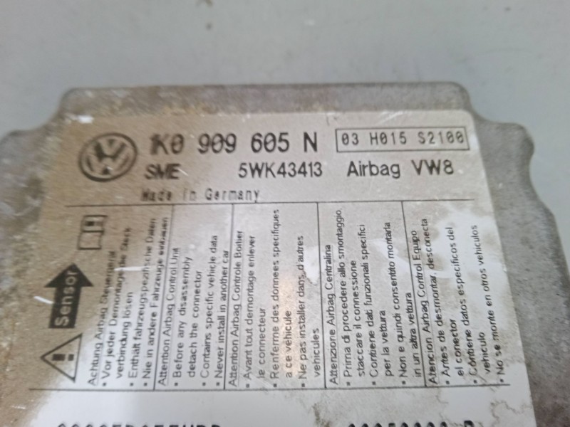 Recambio de centralita airbag para volkswagen golf v (1k1) 1.6 referencia OEM IAM 1K0909605N  