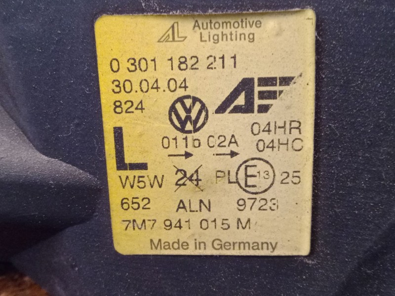 Recambio de faro izquierdo para seat alhambra (7v8, 7v9) 1.9 tdi referencia OEM IAM   
