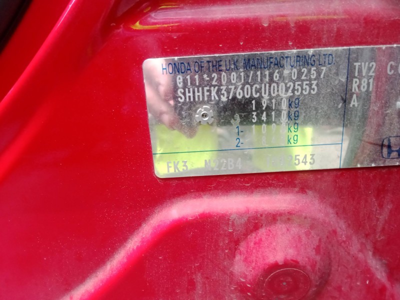 honda civic ix (fk) del año 2012