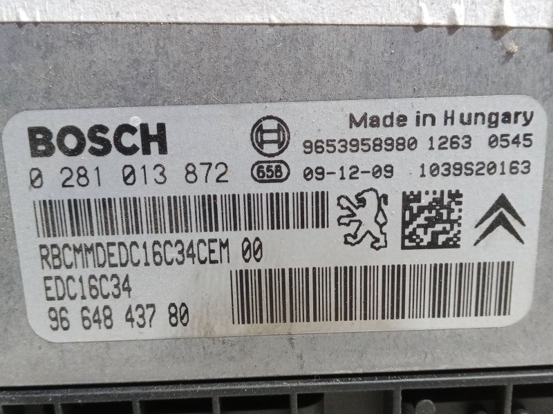 Recambio de centralita motor uce para citroën c4 coupé (la_) 1.6 hdi referencia OEM IAM 9664843780  