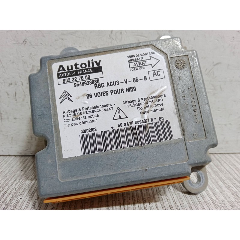 Recambio de centralita airbag para citroën berlingo / berlingo first monospace (mf_, gjk_, gfk_) 1.9 d (mfwjz) referencia OEM IA