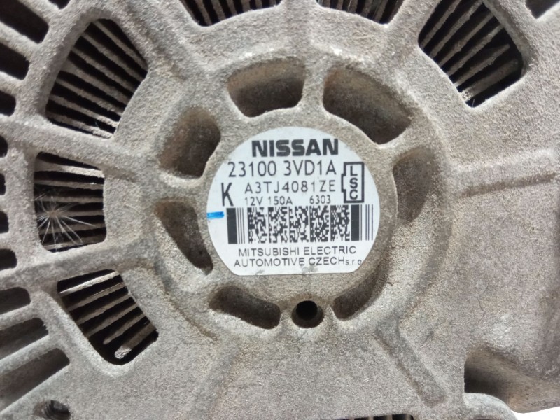Recambio de alternador para nissan juke (f15) 1.5 dci referencia OEM IAM 231003VD1A  A3TJ4081ZE