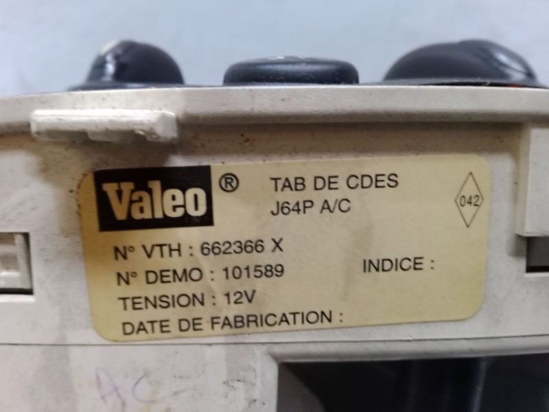 Recambio de mando calefaccion / a/a para renault megane scénic (ja0/1_) 1.9 d (ja0j) referencia OEM IAM 662366X   Recambio de mando calefaccion / a/a para renault megane scénic (ja0/1_) 1.9 d (ja0j) referencia OEM IAM 662366X