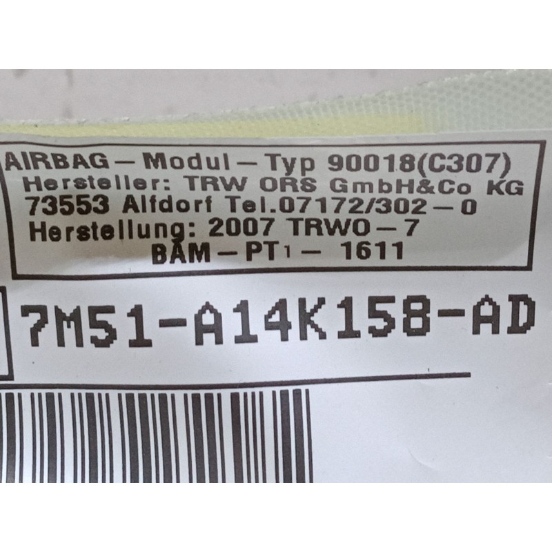 Recambio de airbag cortina delantero derecho para ford focus ii (da_, hcp, dp) 1.6 tdci referencia OEM IAM 7M51A14K158AD  