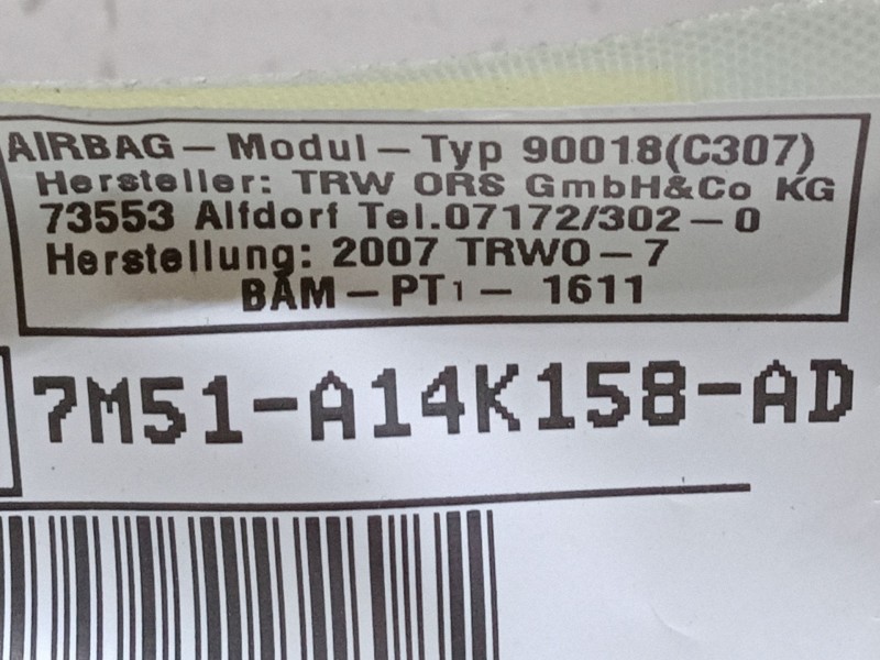 Recambio de airbag cortina delantero derecho para ford focus ii (da_, hcp, dp) 1.6 tdci referencia OEM IAM 7M51A14K158AD  