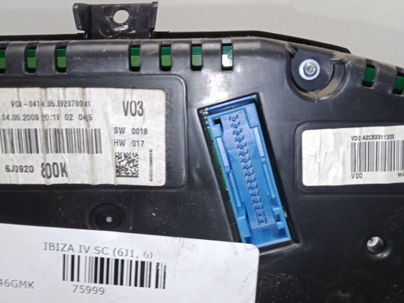 Recambio de cuadro instrumentos para seat ibiza iv sc (6j1, 6p5) 1.2 referencia OEM IAM GJ0920800K  