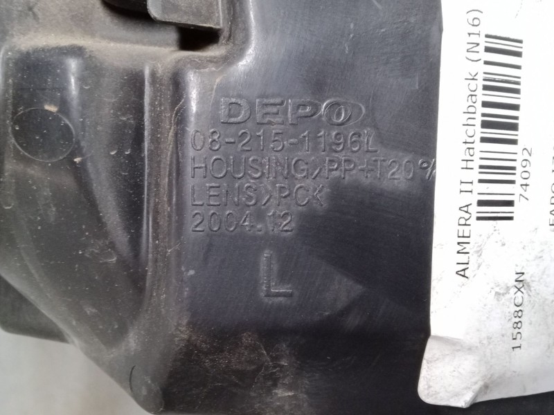 Recambio de faro izquierdo para nissan almera ii hatchback (n16) 2.2 dci referencia OEM IAM   