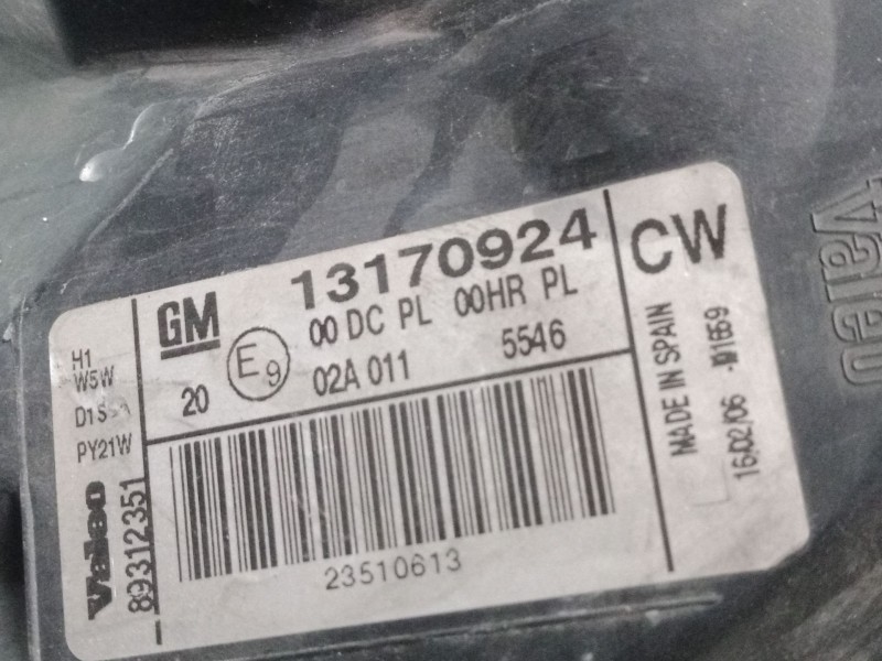 Recambio de faro izquierdo para opel vectra c gts (z02) 1.9 cdti (f68) referencia OEM IAM 13170924  