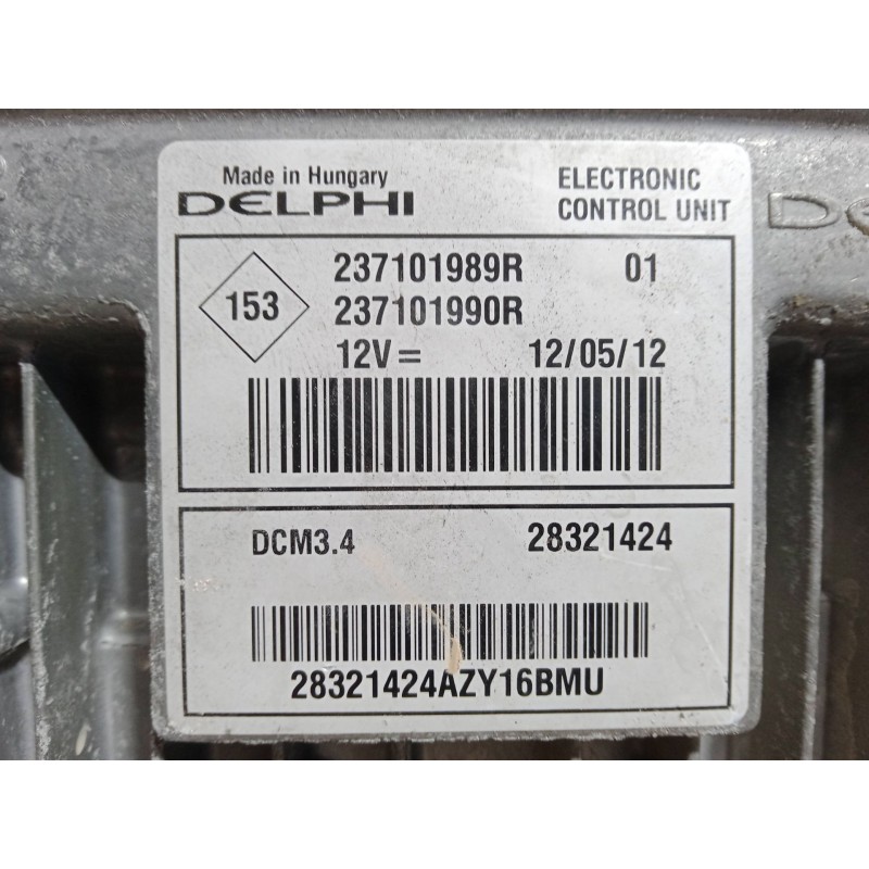 Recambio de centralita motor uce para renault clio iii (br0/1, cr0/1) 1.5 dci referencia OEM IAM 237101989R DCM3.4 237101990R