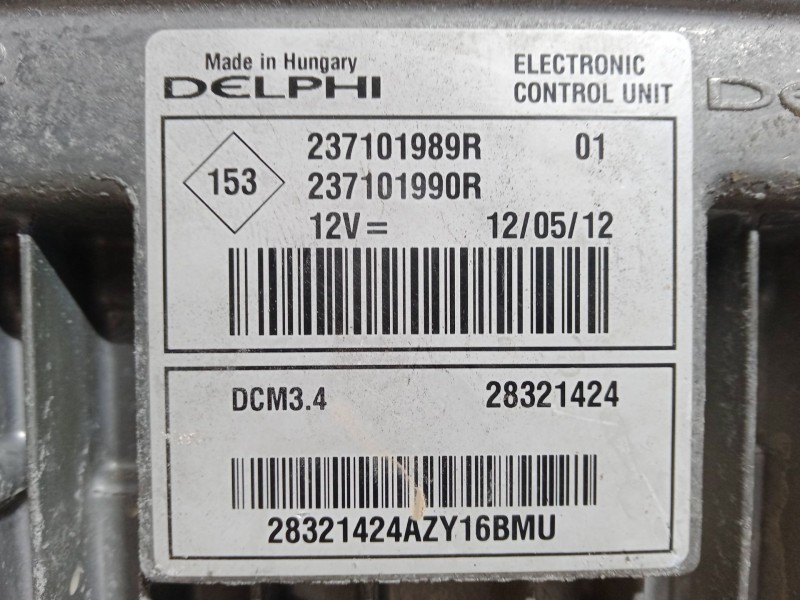 Recambio de centralita motor uce para renault clio iii (br0/1, cr0/1) 1.5 dci referencia OEM IAM 237101989R DCM3.4 237101990R