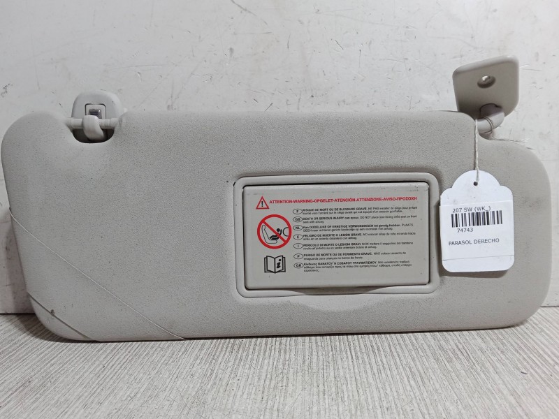 Recambio de parasol derecho para peugeot 207 sw (wk_) 1.4 16v referencia OEM IAM   