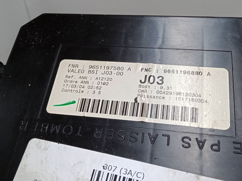 Recambio de bsi para peugeot 307 (3a/c) 2.0 hdi 110 referencia OEM IAM 9651197580A  9651196880A Recambio de bsi para peugeot 307 (3a/c) 2.0 hdi 110 referencia OEM IAM 9651197580A  9651196880A