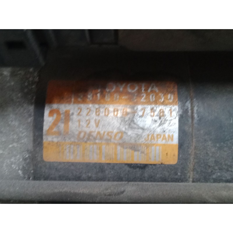 Recambio de motor arranque para toyota corolla (_e12_) 1.6 vvt-i (zze121_) referencia OEM IAM 2810022030  2280007581