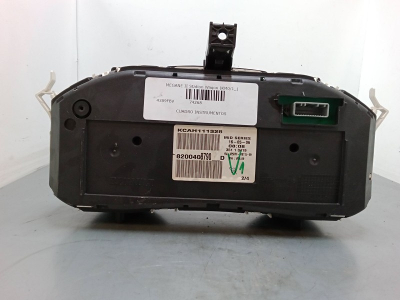 Recambio de cuadro instrumentos para renault megane ii station wagon (km0/1_) 1.6 16v referencia OEM IAM 820040890D  