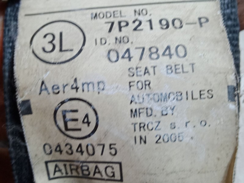 Recambio de cinturon seguridad delantero izquierdo para peugeot 107 (pm_, pn_) 1.0 referencia OEM IAM   