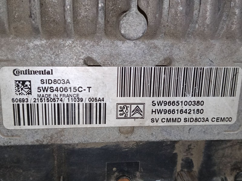 Recambio de centralita motor uce para citroën jumpy ii furgoneta 2.0 hdi 120 referencia OEM IAM 9665100380 5WS40615CT 9661642180