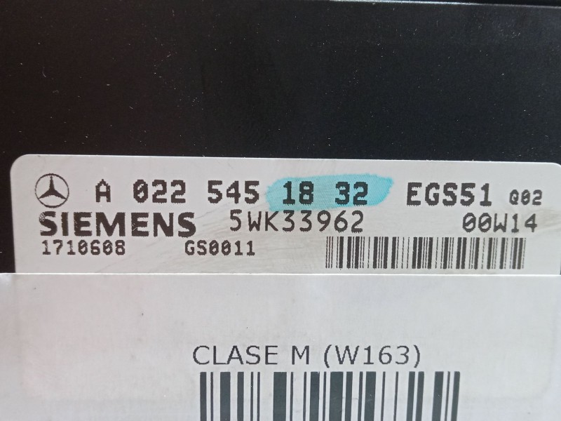 Recambio de centralita cambio automatico para mercedes-benz clase m (w163) ml 430 (163.172) referencia OEM IAM A0225451832  
