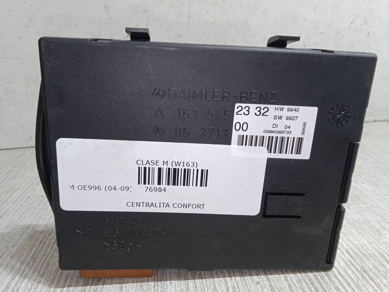 Recambio de centralita confort para mercedes-benz clase m (w163) ml 430 (163.172) referencia OEM IAM A1635452832  