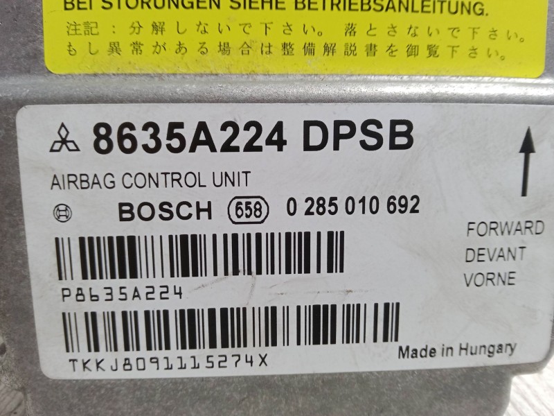 Recambio de centralita airbag para mitsubishi colt vi (z3_a, z2_a) 1.3 (z21a) referencia OEM IAM 8635A224  0285010692