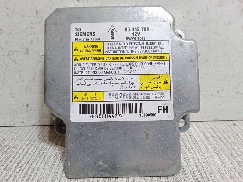 Recambio de centralita airbag para chevrolet aveo / kalos sedán (t250, t255) 1.4 referencia OEM IAM 96442708  5WY67038