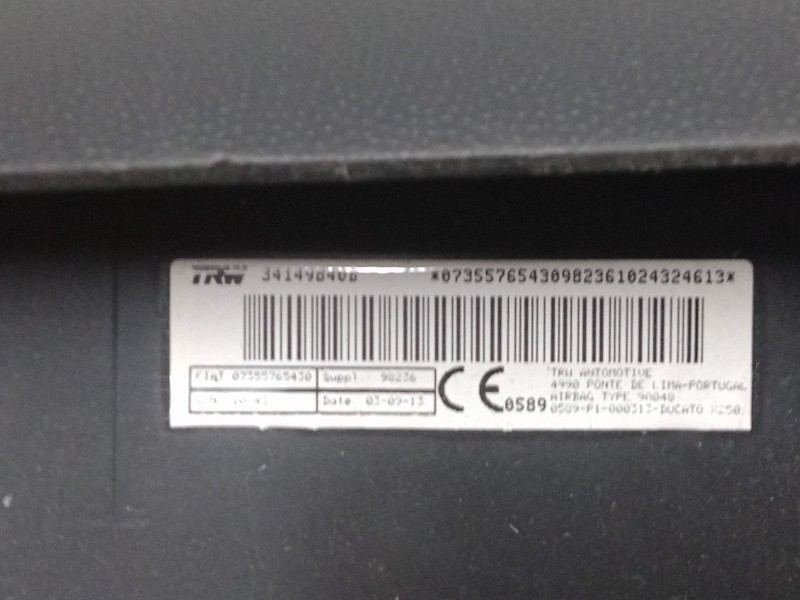 Recambio de airbag salpicadero para peugeot box bus17 l4h2 160 box bus17 l4h2 160 referencia OEM IAM 34149840B  07355765430