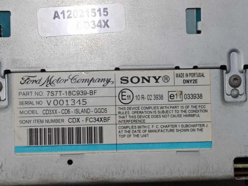 Recambio de radio cd para ford mondeo iv (ba7) 1.8 tdci referencia OEM IAM 7S7T18C939BF  