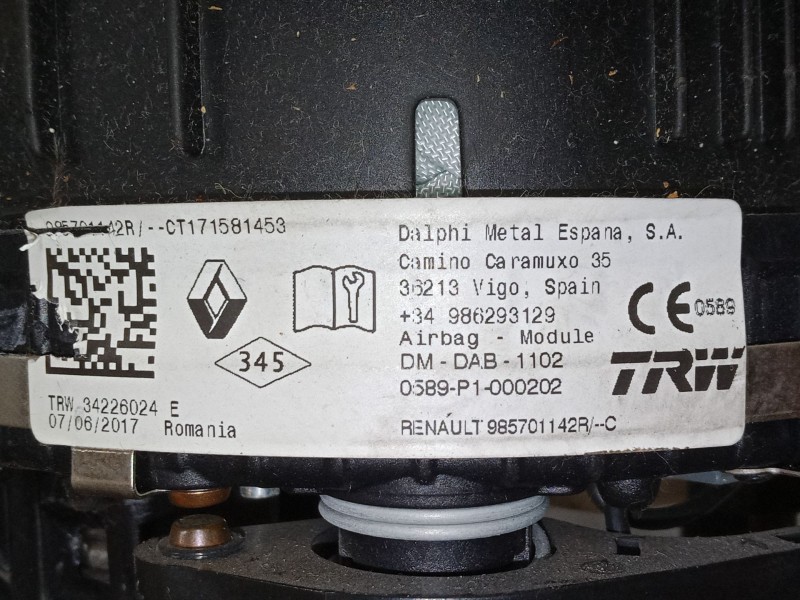 Recambio de airbag volante para dacia lodgy (js_) 1.5 dci referencia OEM IAM   