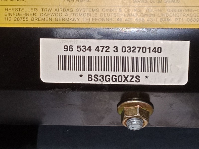 Recambio de airbag salpicadero para daewoo kalos (klas) 1.2 referencia OEM IAM    Recambio de airbag salpicadero para daewoo kalos (klas) 1.2 referencia OEM IAM