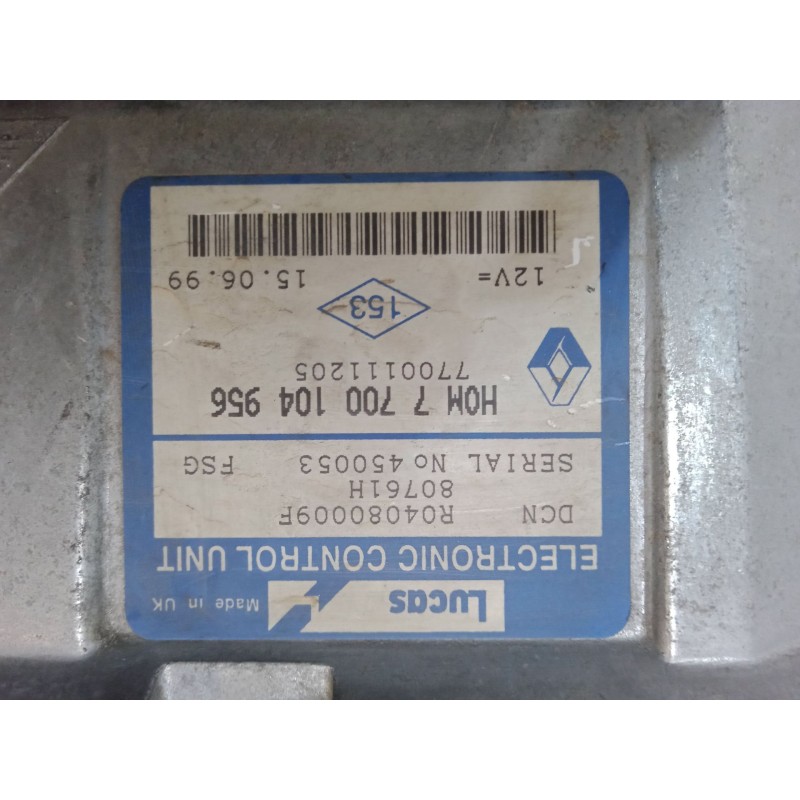 Recambio de centralita motor uce para renault clio ii (bb_, cb_) 1.9 d (b/cb0e, bb0j) referencia OEM IAM HOM770104956  770011120