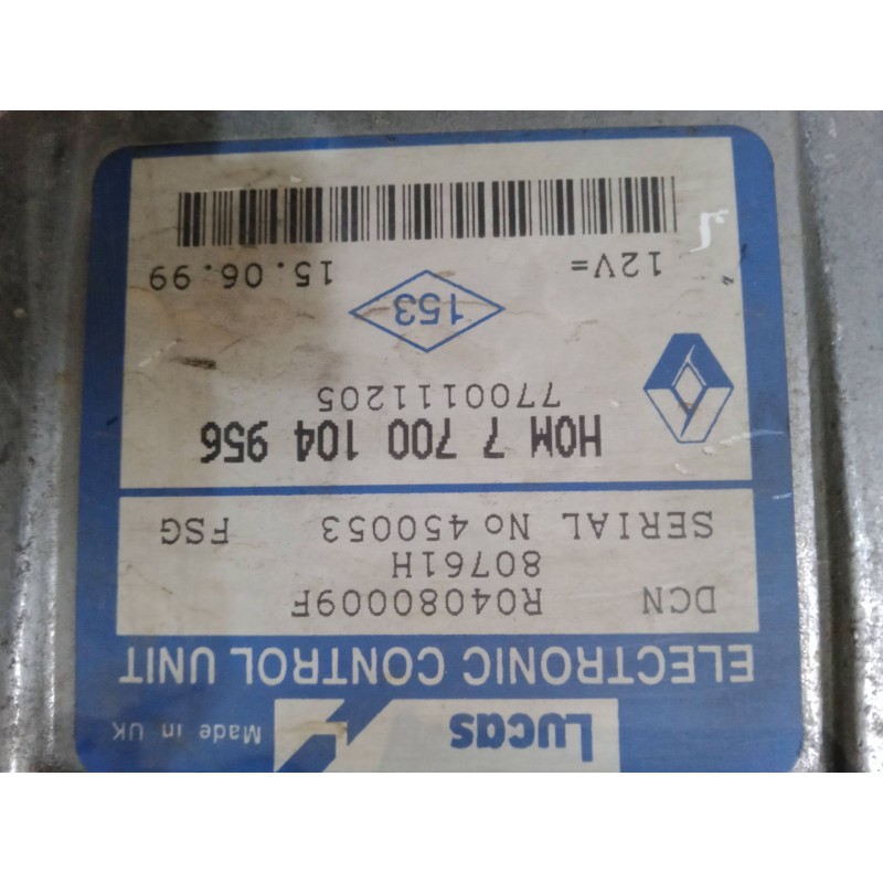 Recambio de centralita motor uce para renault clio ii (bb_, cb_) 1.9 d (b/cb0e, bb0j) referencia OEM IAM HOM770104956  770011120