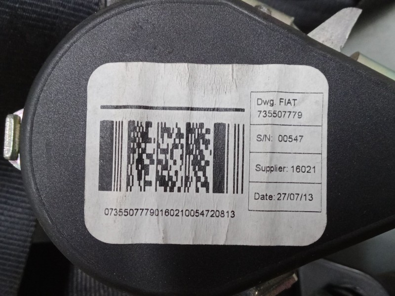 Recambio de cinturon seguridad delantero derecho para peugeot box bus17 l4h2 160 box bus17 l4h2 160 referencia OEM IAM 735507779