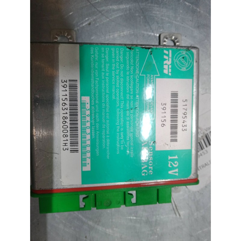 Recambio de centralita airbag para fiat grande punto van (199_) 1.4 (199cxb1a, 199dxb1a) referencia OEM IAM 39115631860081h3     Recambio de centralita airbag para fiat grande punto van (199_) 1.4 (199cxb1a, 199dxb1a) referencia OEM IAM 39115631860081h3
