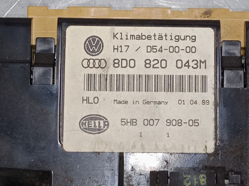 Recambio de mando climatizador para audi a4 b5 (8d2) 1.8 referencia OEM IAM 8D0820043M   Recambio de mando climatizador para audi a4 b5 (8d2) 1.8 referencia OEM IAM 8D0820043M