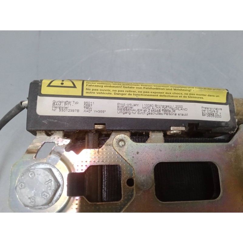 Recambio de cinturon seguridad delantero izquierdo para mitsubishi montero io i (h6_w, h7_w) 1.8 gdi (h66w, h76w) referencia OEM Recambio de cinturon seguridad delantero izquierdo para mitsubishi montero io i (h6_w, h7_w) 1.8 gdi (h66w, h76w) referencia OEM