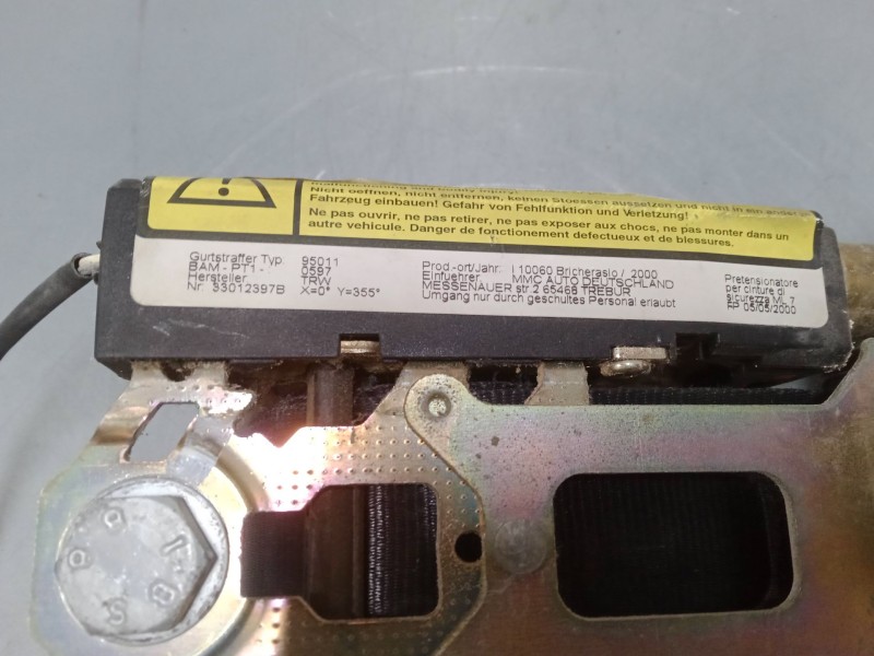 Recambio de cinturon seguridad delantero izquierdo para mitsubishi montero io i (h6_w, h7_w) 1.8 gdi (h66w, h76w) referencia OEM Recambio de cinturon seguridad delantero izquierdo para mitsubishi montero io i (h6_w, h7_w) 1.8 gdi (h66w, h76w) referencia OEM