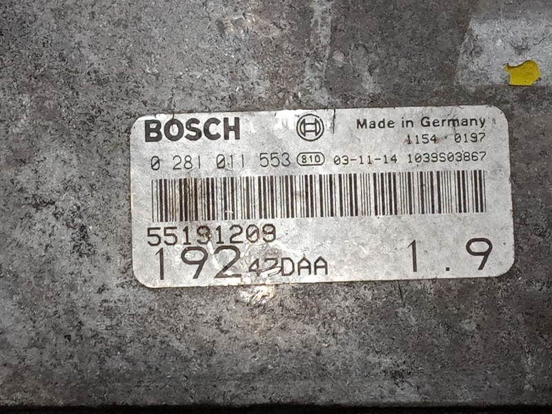 Recambio de centralita motor uce para fiat stilo van (192_) 1.9 jtd (192dxe1a) referencia OEM IAM 55191209  0281011553 Recambio de centralita motor uce para fiat stilo van (192_) 1.9 jtd (192dxe1a) referencia OEM IAM 55191209  0281011553