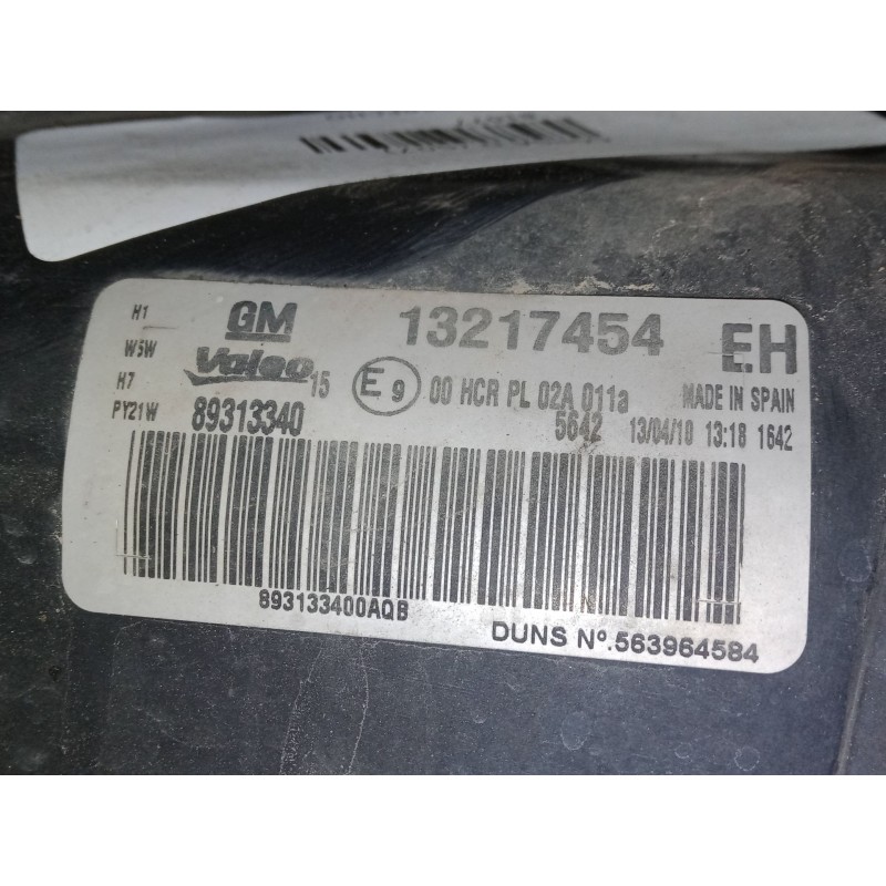 Recambio de faro derecho para opel corsa d (s07) 1.4 (l08, l68) referencia OEM IAM 13217454  89313340 Recambio de faro derecho para opel corsa d (s07) 1.4 (l08, l68) referencia OEM IAM 13217454  89313340