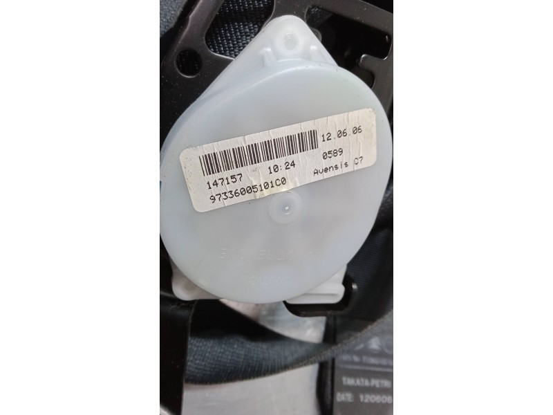 Recambio de cinturon seguridad trasero derecho para toyota avensis (_t25_) 2.4 (azt251_) referencia OEM IAM    Recambio de cinturon seguridad trasero derecho para toyota avensis (_t25_) 2.4 (azt251_) referencia OEM IAM