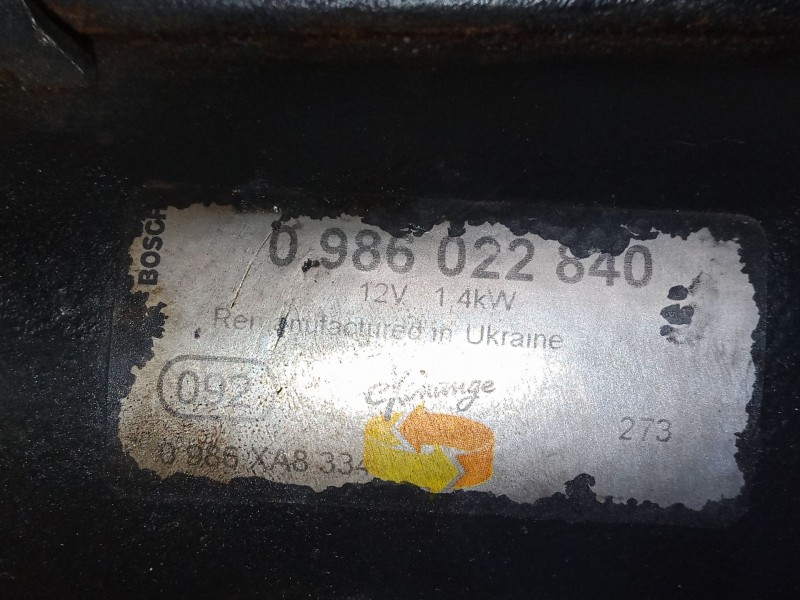 Recambio de motor arranque para ford tourneo connect 1.8 tdci referencia OEM IAM 0986022840   Recambio de motor arranque para ford tourneo connect 1.8 tdci referencia OEM IAM 0986022840