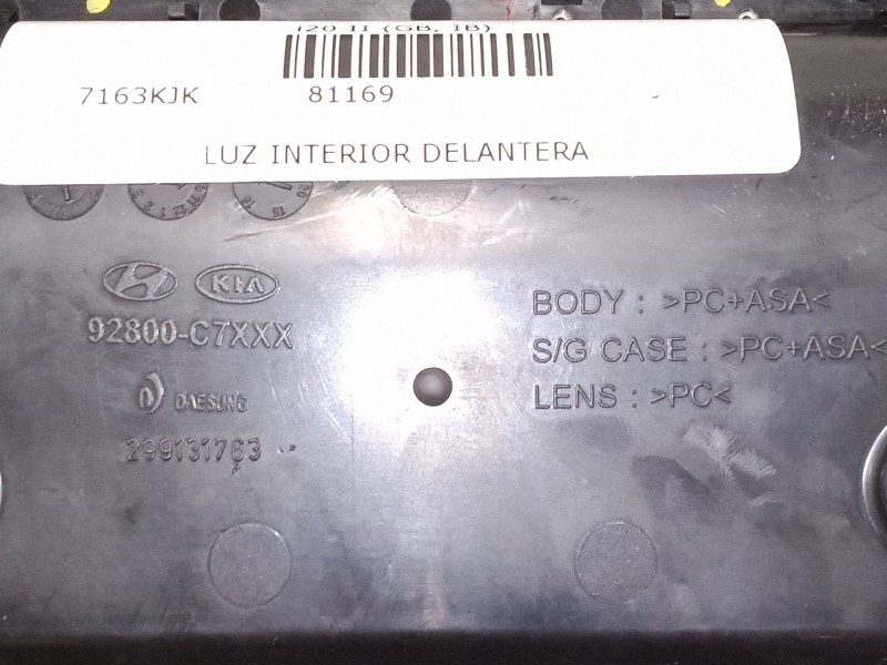 Recambio de luz interior delantera para hyundai i20 ii (gb, ib) 1.2 referencia OEM IAM   