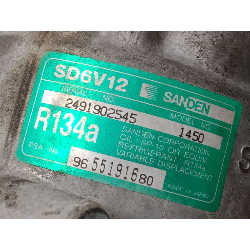 Recambio de compresor a/a para citroën c3 i (fc_, fn_) 1.1 i referencia OEM IAM 96551916080  