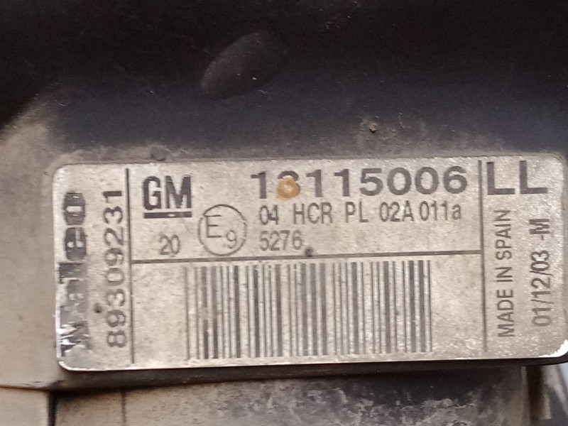 Recambio de faro izquierdo para opel combo tour 1.7 dti 16v referencia OEM IAM    Recambio de faro izquierdo para opel combo tour 1.7 dti 16v referencia OEM IAM