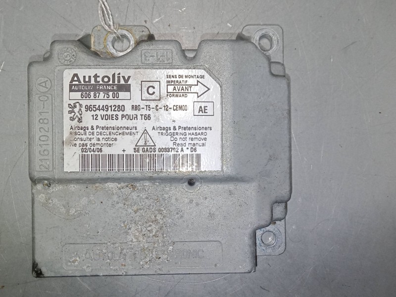 Recambio de centralita airbag para peugeot 307 cc (3b) 2.0 hdi 135 referencia OEM IAM 9654491280  