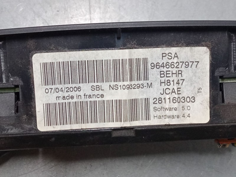 Recambio de mando climatizador para peugeot 307 cc (3b) 2.0 hdi 135 referencia OEM IAM 9646627977  