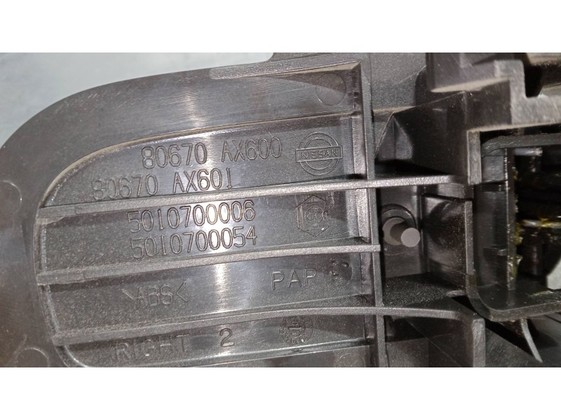 Recambio de maneta interior delantera derecha para nissan micra iii (k12) 1.2 16v referencia OEM IAM 80670AX601  80670AX600
