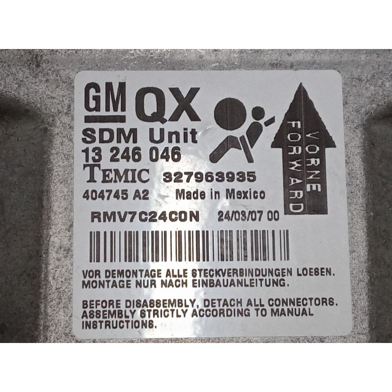 Recambio de centralita airbag para opel zafira b furgoneta/monovolumen (a05) 1.9 cdti van (m75) referencia OEM IAM   